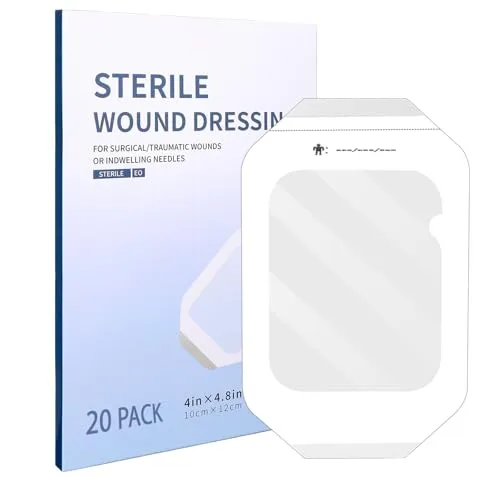Transparenter Folienverband 10 x 12 cm Wasserdichtes Pflaster Duschpflaster Tattoo Folie Starker Halt für IV-Schild 20 Stück