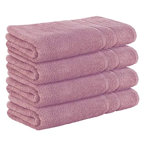 StickandShine 4er Set Premium Frottee Saunatuch 80x200 cm in Mauve