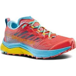 La Sportiva Jackal II Women Hibiscus/Malibu Blue (38) - Laufschuhe für Ultra Rennen, mit innovativer Infinitoo Technologie für außergewöhnliche Dämpfung und hohe Energierückgabe. Umweltfreundliche Materialien sorgen für Komfort und Atmungsaktivität.