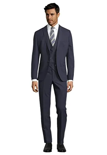 Steffen Klein Herren Business Anzug 3-teilig mit Weste - Eleganter 3-teiliges Herrenanzug in Slim Fit, ideal für formelle Anlässe. Mit regulierbarer Weste für optimalen Tragekomfort und stilvolles Design.
