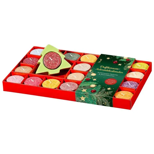 Der Duftkerzen-Adventskalender mit Keramikleuchter - Advent & Weihnachten Geschenkbücher, erlebe 24 festliche Düfte und stimmungsvolles Licht mit diesem einzigartigen Adventskalender.