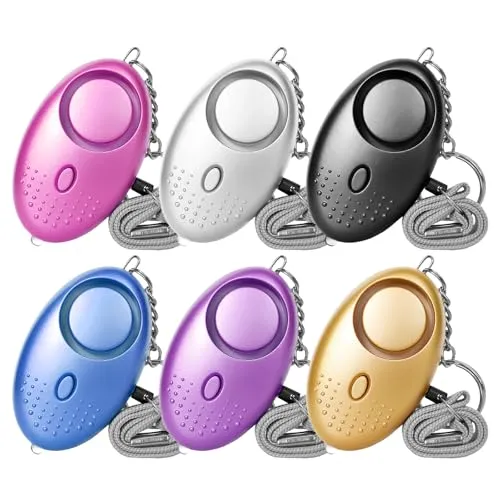 Stücke Taschenalarm, Schrillalarm Mit LED-Licht, 130db Selbstverteidigungsalarm, Schrillalarm Für Frauen, Persönlicher Alarm Für Frauen, Senioren, Nachtschichtarbeiter 6