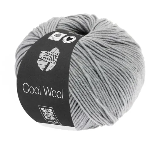 LANA GROSSA Cool Wool Uni | Extrafeine Merinowolle waschmaschinenfest und filzfrei | Handstrickgarn aus 100% Schurwolle (Merino extrafein) | 50g Wolle zum Stricken & Häkeln | 160m Garn FB 589