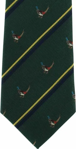 Michelsons of London Herren Pheasant Einzigartig Die Seide Krawatte - Gr�n