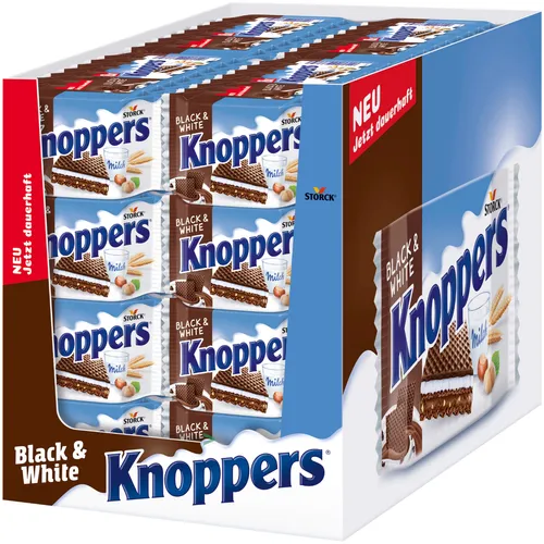 Knoppers Black and White Waffelschnitte 16er VPE 16x 8x25g Packung