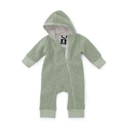 Ehrenkind® Fleeceoverall aus 100% Bio-Merinowolle für Babys, Jade 50/56 - Hochwertiger Baby Overall aus 100% Bio-Merinowolle, atmungsaktiv und temperaturausgleichend. Ideal für kalte Tage, mit praktischem Reißverschluss und kuscheliger Kapuze für optimalen Komfort.