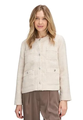 Betty Barclay Blazer in Bouclé-Optik, Größe 42 - Funktionsjacken: Eleganter Damen Blazer in Bouclé-Optik mit praktischem Rundhalsausschnitt und Eingrifftaschen, ideal für vielseitige Kombinationen und verschiedene Anlässe.