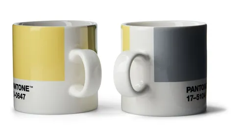 PANTONE Espressotasse, Fine China Porzellan, Porzellan Espressotasse, 120 ml, CoY 2021 Illuminating Ultimate Gray