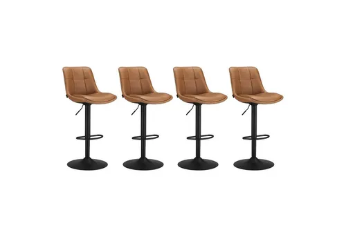 ASAGLE Barhocker 4er Set, höhenverstellbar und drehbar, Karamellbraun