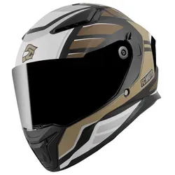 FC-Moto FF130SV Cavion Helm, schwarz-braun, Größe L - Motorradhelm mit klarem Visier und integriertem Sonnenvisier, ideal für höchsten Komfort und Sicherheit auf jeder Fahrt.