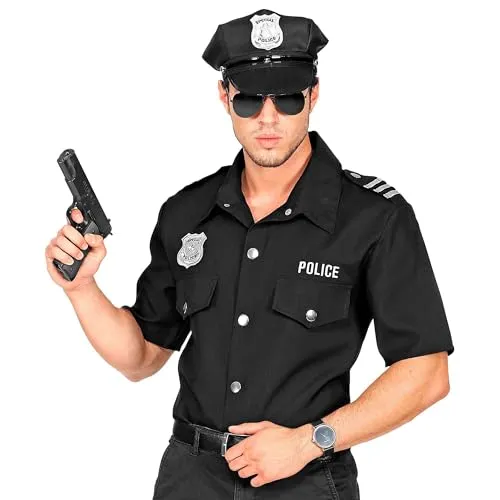 W WIDMANN MILANO Party Fashion - Kostüm Hemd Polizist, sexy und auffälliger Hingucker für Karneval und Junggesellenabschied, Größe L XL