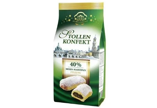 Elbflorenz Stollenkonfekt mit 40% Mohn-Marzipan Füllung lose im Beutel verpackt, sortenrein, 350 g