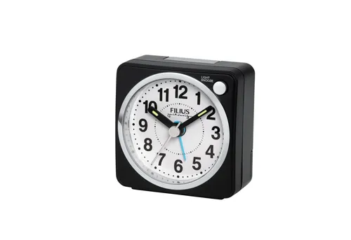 FILIUS zeitdesign Quarzwecker Wecker, Reisewecker, Schlafzimmer, Leuchtzeiger,schleichende Sekunde