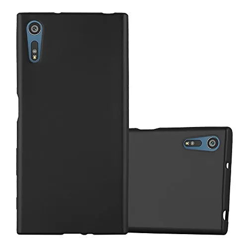 Cadorabo Hülle kompatibel mit Sony Xperia XZ/XZs Schutzhülle TPU Silikon Case Metallic Design Slim Kratzfest Weiche Gummi mit Rundumschutz Case Hülle für Sony Xperia XZ/XZs in Schwarz