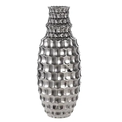 GILDE Hexagon Vase in silber von GILDE