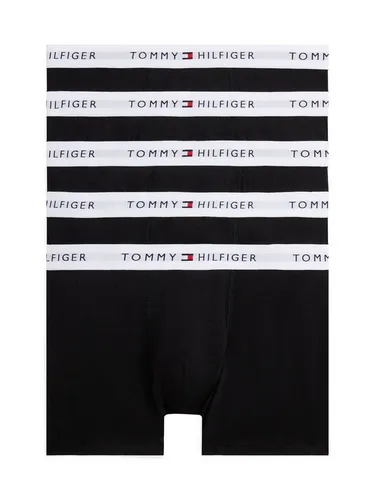 Tommy Hilfiger Jungen 5er Pack Boxershorts Trunks mit Logobund, Mehrfarbig (Black/Black/Black/Black/Black), 14-16 Jahre - KOMFORTABLE UNTERWÄSCHE: Die Tommy Hilfiger Boxershorts bieten optimalen Sitz und hohen Tragekomfort. Ideal für coole Kids und Jugendliche, perfekt als Geschenk. Hochwertige Materialien sorgen für ein angenehmes Tragegefühl.