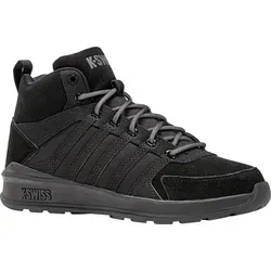 K-Swiss Vista Trainer Mid - Herren Sneakers aus Leder - Sneaker mit schmutzabweisendem Leder-Obermaterial, optimaler Passform durch Schnürung und komfortabler Polsterung. Langlebige Gummisohle und OrthoLite Einlegesohle für besten Komfort.