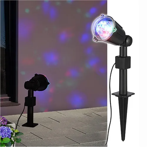 LED-Partylicht mit Dreheffekt Strahler rot grün blau innen / außen HI 70300