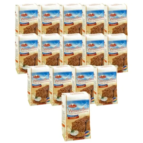 BIELMEIER KÜCHENMEISTER Brotbackmischung Wellnessbrot Power - Brotbackmischung für Brotbackautomat & Ofen, frustfreie Verpackung für einfaches Backen und Genuss.