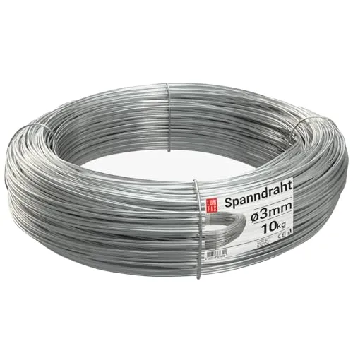 LUN FIX Spanndraht 3mm ca. 170m 10 Kg Verzinkt Wildzaun Gartenzaun