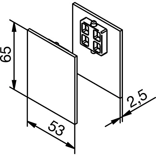 Abdeckkappen Blende Deckenmontage für solido 80, beidseitig Holz, silber elox.