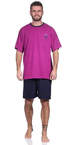 Good Deal Market Herren Shorty Schlafanzug Kurze Hose Verschiedene M Fuchsia Herren Shorty Sommer nachtwäsche m l XL XXL Nachtwäsche