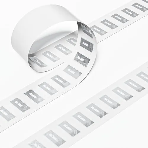 Timeskey NFC Tags Aufkleber NXP Original NTAG213 NFC Klebeaufkleber Klar NFC Sticker RFID Tag Wiederbeschreibbar 144Bytes Speicher Funktioniert mit iOS Kurzbefehle | Android - 10 Stück
