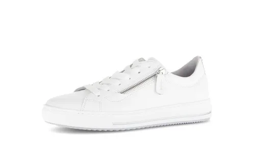 Gabor Comfort Sneaker aus Leder in Weiß, Größe 42,5 EU - Bequeme Gabor Sneaker aus hochwertigem Leder, ideal für den Alltag. Mit runder Schuhspitze und blockiertem Absatz für optimalen Tragekomfort.