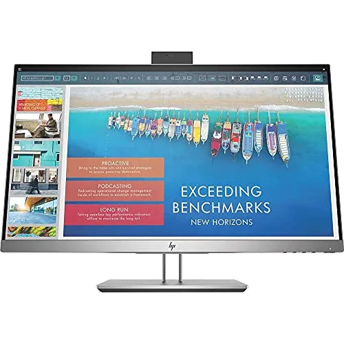 HP EliteDisplay E243d 60,4cm 23,8Z IPS FHD Docking Monitor HDMI DP VGA RJ-45 USB Type-C 4xUSB 3.1 Popup Cam Daisy Chain Pivot 3J Gar Grau, Silber