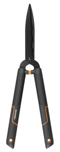 Fiskars SingleStep Heckenschere 60 cm - Heckenschere mit hochwertigem Wellenschliff für präzisen Schnitt, ideal für Hecken und Sträucher. Ergonomische Griffe und langlebige Stahl-Klingen sorgen für müheloses Arbeiten.
