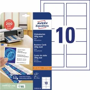 AVERY Zweckform C32010-10 Visitenkarten von Zweckform