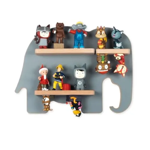Boarti Wandregal Elefant für Toniebox und Figuren in grau von BOARTI