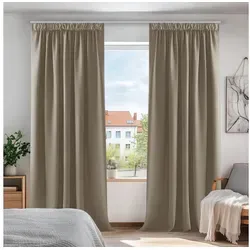 Deconovo Verdunkelungsvorhang 2er Set in beige von Deconovo