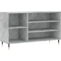 vidaXL Schuhregal Betongrau 102x36x60 cm - Schuhschrank aus langlebigem Holzwerkstoff mit 5 Fächern für ordentliche Schuhaufbewahrung und stilvolle Metallbeine für moderne Akzente.