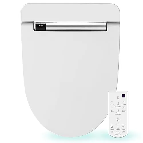 VOVO VB-4000SE Elektronischer Smart Bidet Toilettensitz, Länglich, Selbstreinigende Düse aus Volledelstahl, Nachtlicht, Desodorierung, umweltfreundliche Energieeinsparung, beheizter Sitz, aus Korea