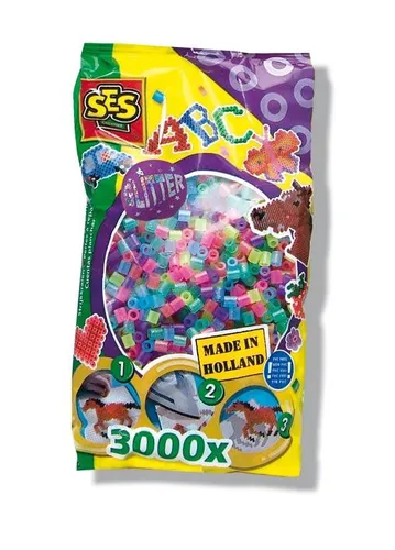 SES Creative Bügelperlen 3000 Stück Glitzer von SES