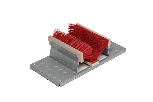 PROREGAL Robuster Schuhreiniger mit Bürsten & 4 Füßen in rot von Proregal