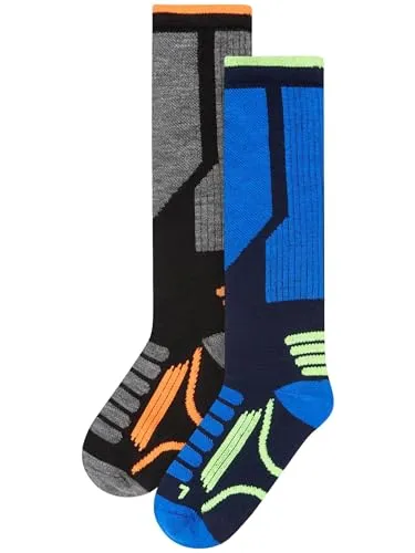 NEXT Jungen Ski-Socken, 2er-Pack Schwarz 9_Monate-12_Monate