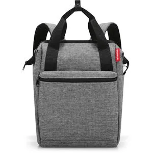 reisenthel allrounder R in Twist Silber - 2in1 Rucksack und Tragetasche mit Stecklasche für Koffer, edles Design und wasserabweisendes Material