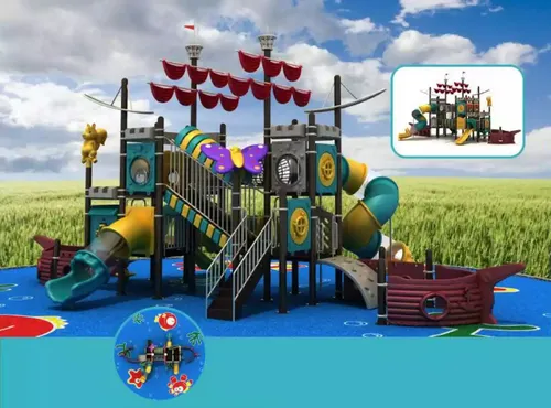 Spielplatz Schiff Turm Rutsche - Outdoor Spaß für Kinder - Spieltürme für Kinder von 1-11 Jahren, mit einem beeindruckenden Burg-Thema und großzügigen Maßen von 7 m Breite und 12 m Länge für grenzenlosen Spielspaß.
