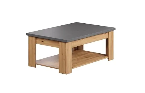 trendteam Couchtisch Follow Artisan Eiche - Moderner Couchtisch mit 2 Ablageflächen, ideal für stilvolle Wohnzimmer. Maße: 120 cm x 67 cm x 46 cm, gefertigt aus langlebigem Melamin in Artisan Eiche.