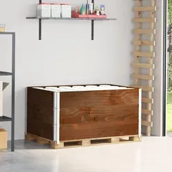vidaXL Paletten-Aufsatzrahmen 3 Stk. Braun 120x80 cm Massivholz Kiefer - Ecksofas: Stabiler Aufsatzrahmen aus massivem Kiefernholz, ideal für kreative Gartenprojekte oder als Hochbeet, platzsparend und stapelbar für vielseitige Nutzung.
