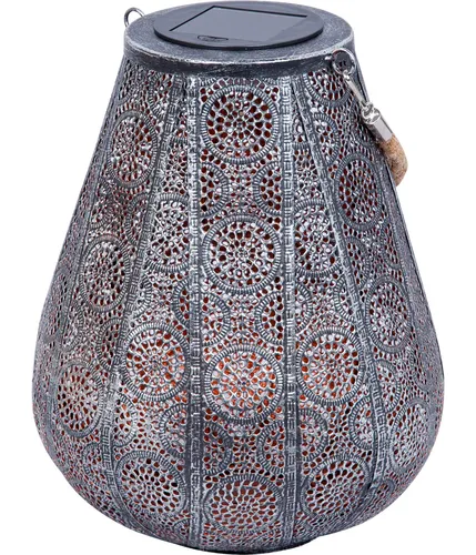 Dehner Solar-Laterne Scala, Ø 20 cm in silber von DEHN