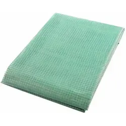 1x Gitterplane 1,50 x 2,00 m transparent mit grünem Gitter 250 g/m2 mit Nagelrand verstärkt gefaltet UV-stabil