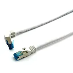 Equip Cat.6A S/FTP Patchkabel, gewinkelter zu geradem Stecker, 3.0 m, Weiß