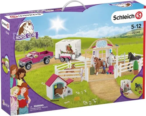 Schleich [Exklusiv Set] Horse Club Ausflug zur Pferdekoppel - Action- & Spielzeugfiguren, detailgetreue Figuren inklusive Appaloosa Stute und Fohlen, perfekt für kreative Rollenspiele und Tierliebhaber.