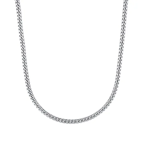 Amor Halskette Edelstahl Unisex Damen Herren Halsschmuck, 50 cm, Silber, Kommt in Schmuck Geschenk Box, 9039166