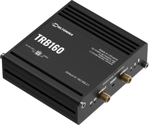 Teltonika NETWORKS TRB160 4G LTE CAT6 IoT Gateway - Zuverlässige Verbindung - Zuverlässiges IoT Gateway mit 4G LTE CAT6 für stabile Datenübertragung. Ideal für smart Home und industrielle Anwendungen.