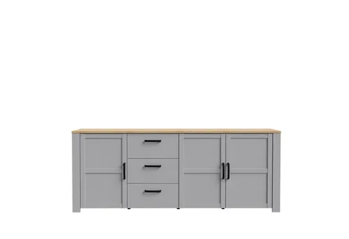 freiraum Sideboard BOHOL, 3 Türen. 3 Schübe, Riviera Eiche / Eiche grau