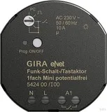 Gira 542400 Funk Schalt Tastaktor Mini 1-fach pot. frei - Sonstige Elektroinstallationsartikel, ideal für die flexible Steuerung von Beleuchtung mit Statusrückmeldung und verschiedenen Betriebsarten.